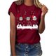 thumbnail image 1 of Gibobby Camisas de Navidad para mujer Navidad Copa de de nieve Astas Impresión O Cuello Manga corta Camiseta suelta Blusa Tops(Vino,G), 1 of 4