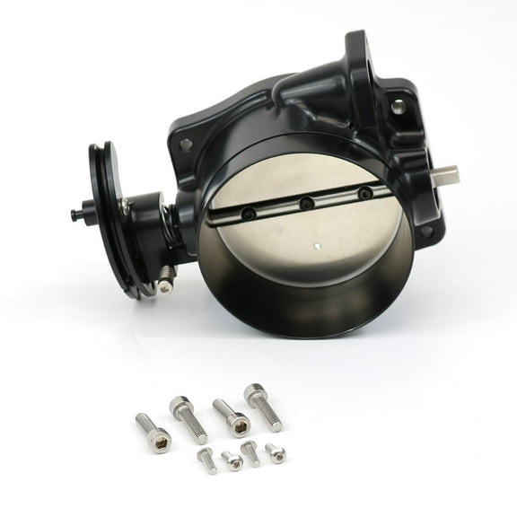 Nick William 103MM LS Gen 3/4 Black Cable Throttle Body CNC Billet for 4.8 5.3 5.7 6.0 6.2 LS1 LS2 LQ4 LQ9 LS3 L92 L94 L76 L77 LY6 L96 102MM TB