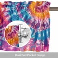 thumbnail image 6 of Colorful Kitchen Curtain Valances for Windows Farmhouse Short Curtains, Ethnic Modern Abstract Watercolor Tie-Dye Rod Pocket Valance Curtain for Bedroom Cafe Living Room, 6 of 8
