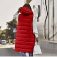 thumbnail image 5 of Women's Long Down Vest Sleeveless Hooded Jacket Plus Size Winter Warm Slim Zipper Coats Outdoor Puffer Quilted Vest, 5 of 8