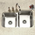 thumbnail image 3 of Houzer Elite 32 in Stainless Steel Undermount 60/40 Double Small Left Bowl Kitchen Sink with Strainer - EC-3208SL-1, 3 of 6