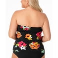 thumbnail image 2 of Anne Cole Women's Plus Liz Twist Front Tankini Top Black Multi Size 24W, 2 of 4