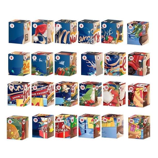 Caja De Calendario De Adviento De Navidad De 2 Con 1-24 Números Calendario De Papel De Navidad Ecológico Para Decoración De Regalo Presente4 Piezas Noticed HA017708-00