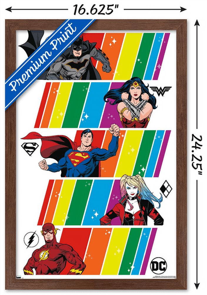 DC Comics Justice League - Pride Wall Poster, 14.725" x 22.375", Framed