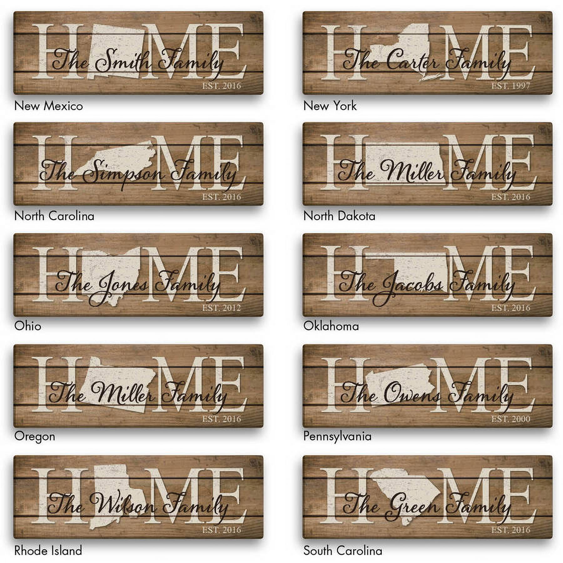 Home State Personalized 6" x 18" or 9 x 27 Canvas