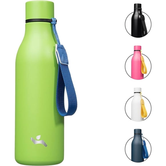 Botella de agua aislada Konokyo acero inoxidable doble pared 18 onzas verde