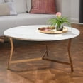 thumbnail image 2 of (Set of 4) MoDRN Retro Glam Lena Geo Base Coffee Table - White Marbles, 2 of 2