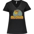 thumbnail image 3 of Inktastic Aloha Palm Women's Plus Size V-Neck T-Shirt, 3 of 5
