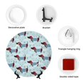 thumbnail image 4 of Wukai Dachshund Dog Puppy Print Decorative Plate for Display,Bone China Decorative Plate, Ceramic Dinner Plate with Stand, Vertical Ceramic Plate-6in, 4 of 6