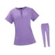 thumbnail image 5 of Uniformes de enfermería Scrub Set Tops de cuello redondo Pantalones de basculador Ropa de trabajo para hospital púrpura, 5 of 8