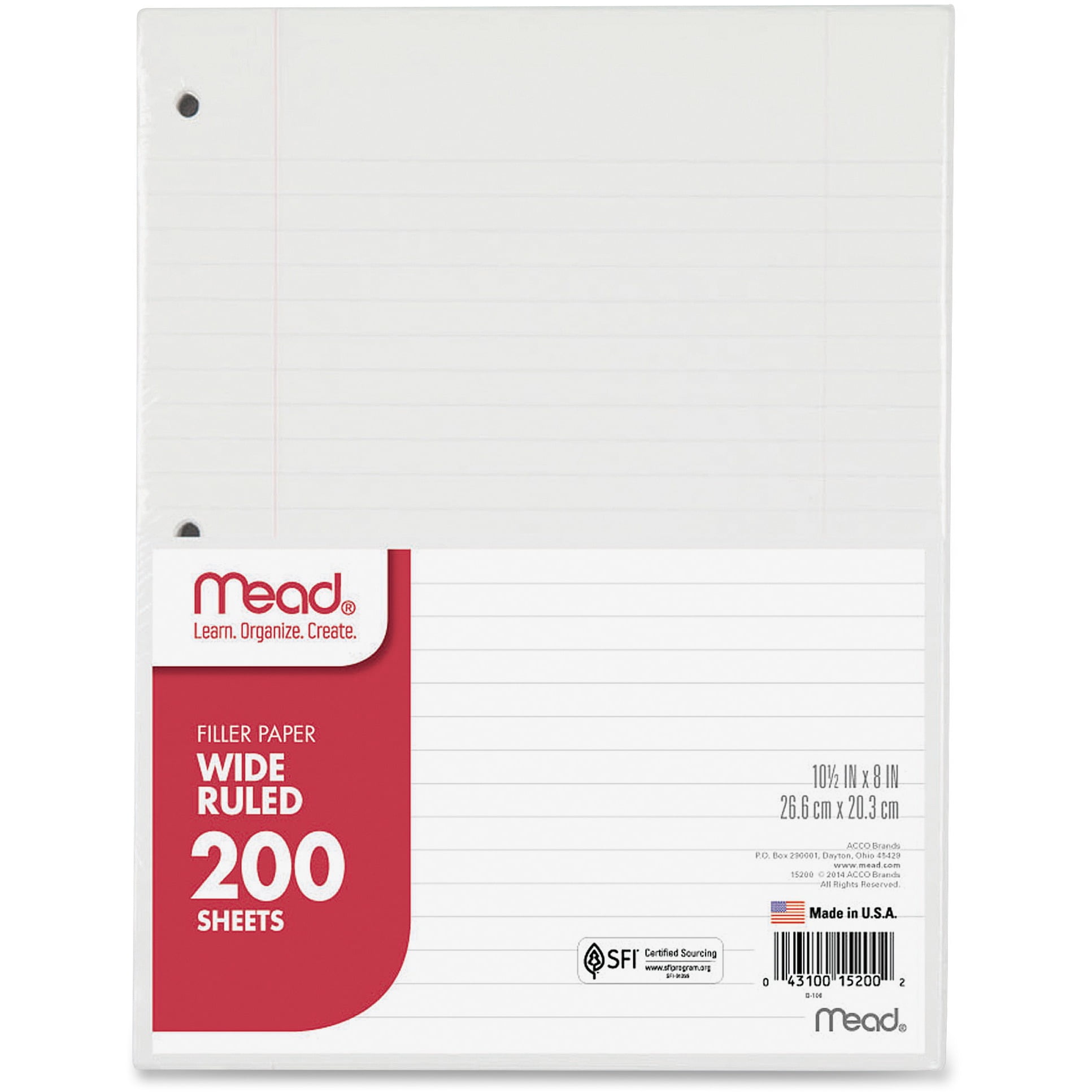 Mead Filler Paper Wide Ruled 3 Hole Punched 10 1 2 X 8 200 Sheets mead-filler-paper-wide-ruled-3-hole-punched-10-1-2-x-8-200-sheets