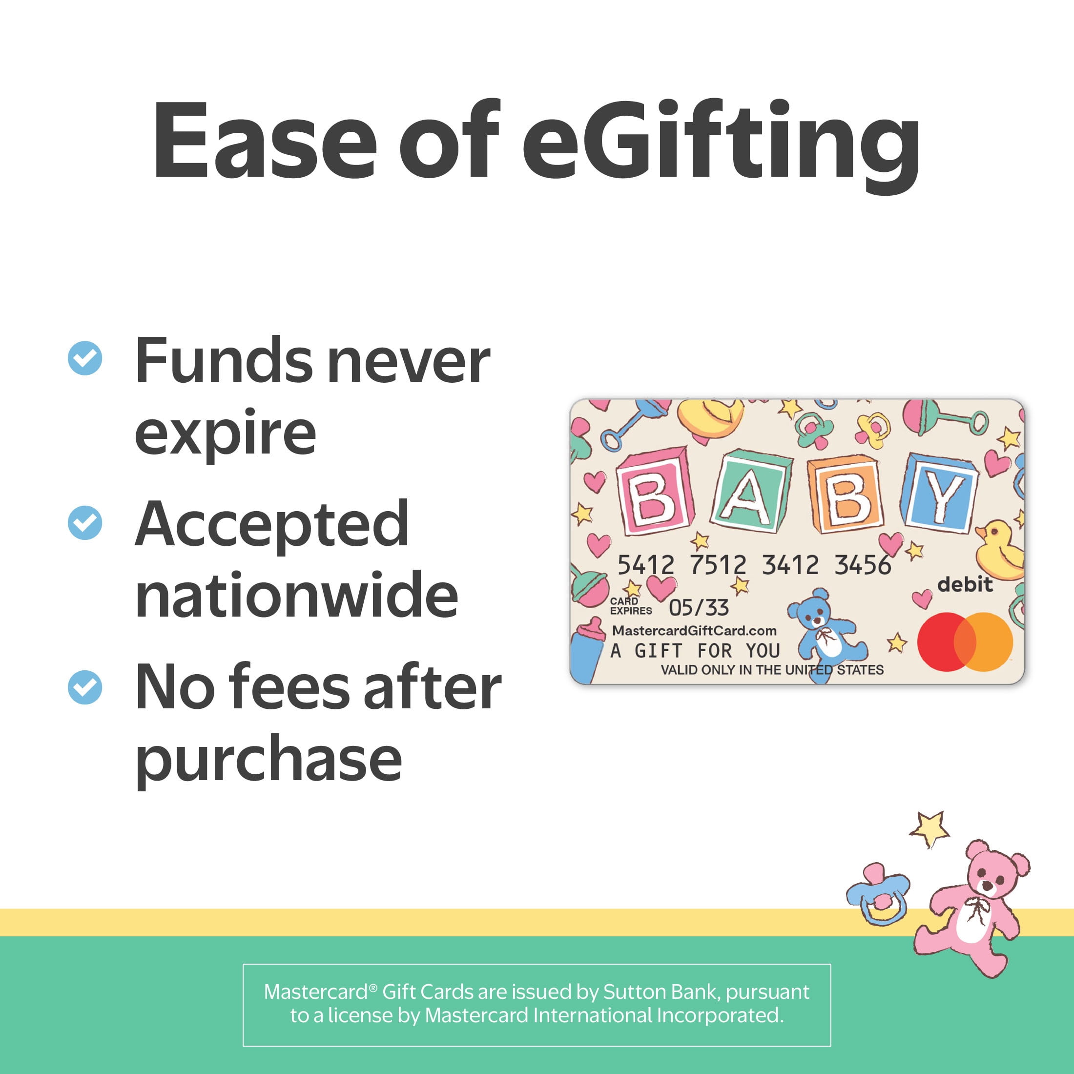 Mastercard® $20-$500 Baby Blocks eGift Card (Plus $6.84 Purchase Fee) [Email Delivery]