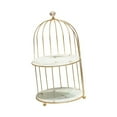 thumbnail image 2 of Cosmetics Iron Storage Rack Jewelry Bathroom Makeup Holder Dessert Display Stand white gold 2 tier, 2 of 9