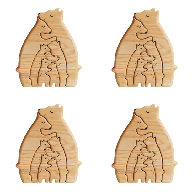 Familia Puzzle Osos Oso Decorativo Escultura Arte (F)