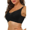 thumbnail image 4 of Unique Bargains Women's Adjustable Straps Full Coverage Mesh Underwire Bras 36C Black, 4 of 6