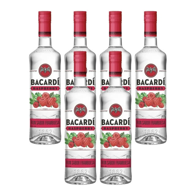 PACK DE 6 RON BACARDI RASPBERRY 700 ML
