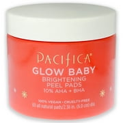 Pacifica Glow Baby Brightening Peel Pads 10 Percent AHA Plus BHA , 60 Pc Pads