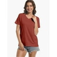 thumbnail image 3 of Womens Short Sleeve Round Neck Shirts Summer Top Fashion Basic Tee, 3 of 6