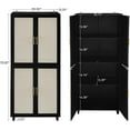 thumbnail image 3 of 70" Kitchen Pantry Cabinet, Tall Pantry Storage Cabinet with 4 Door Cabinet and 2 Adjustable Inner Shelves, Storage Cabinet for Kitchen, Dining Room, Living Room (Black), 3 of 9