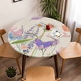 thumbnail image 5 of Spring Flower Elastic Fitted Round Table Cover Butterfly Colorful Waterproof Outdoor Tablecloth for Holiday Party, Picnic, Patio & Dining Fits Tables Up to 36"-44", 5 of 8