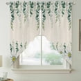 thumbnail image 2 of Daisy Eucalyptus Leaves Swag Valances for Windows, Kitchen Window Curtains Over Sink, Rustic Weeping Botanical Linen Window Treatment Curtains for Living Room/Bedroom Curtains 2 Panel Sets 36"x45", 2 of 8