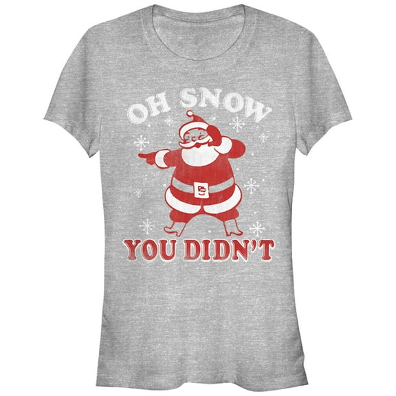 Junior's Lost Gods Christmas Snow You Didn't  Graphic Tee Athletic Heather 2X Large