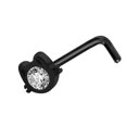 thumbnail image 4 of 1Pc cara de gato 20g 316l acero quirúrgico nariz anillo en forma de l acero cz gemas joyería piercing del cuerpo, 4 of 5