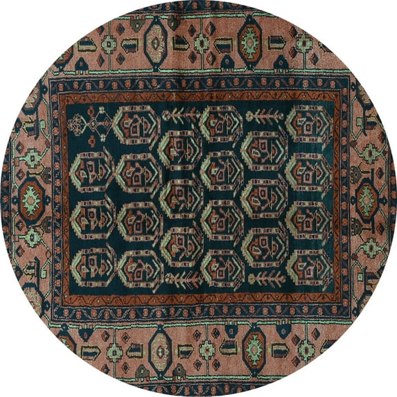 Ahgly Company Indoor Round Persian Light Blue Traditional Area Rugs, 7' Round