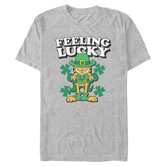 Mens Garfield Feeling Lucky Clover T Shirt