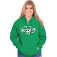 thumbnail image 4 of Eat Veggies Fun Message Vegetarian Zip Up Hoodie Men's Women's Brisco Brands S, 4 of 6