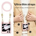 thumbnail image 3 of Slim Fit Case for Samsung Galaxy Z Flip 5, Luxury Ultra Thin Matte PC with Non-Slip Grip Full Body Protection Protective Cover with Crossbody Strap for Samsung Galaxy Z Flip 5 5G 2023, Pink, 3 of 5