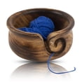 thumbnail image 2 of Handcrafted Wooden Yarn Knitting Crochet Bowl Holder For Skien Yarn Balls Decorative Storage Organizer Crocheting Needlework Knitting Accessories Kit Supplies Sturdy Non Slip Gifts For Mother Her, 2 of 8
