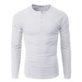 thumbnail image 2 of H2H Mens Casual Slim Fit Henley Long Sleeve T-Shirt Basic Designed WHITE US XL/Asia 2XL (CMTTL111), 2 of 6