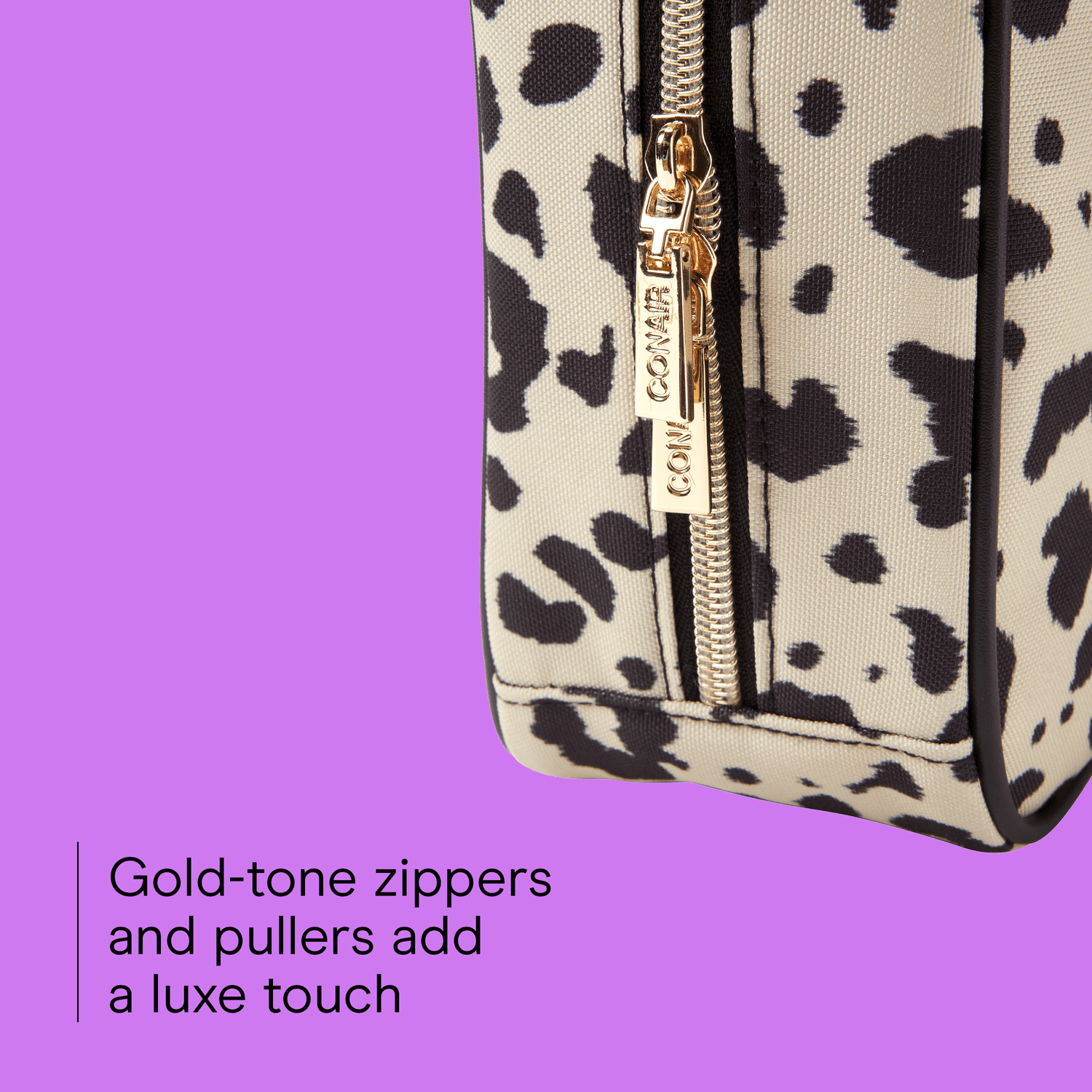Conair Leopard Print Weekender Bag, Travel Bag with Luxe Gold-Tone Hardware and Roomy Interior