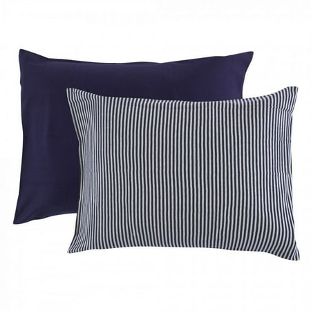 Touched by Nature Baby Boy Organic Cotton Toddler Pillowcase, Navy Heather Gray, One Size