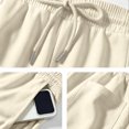 thumbnail image 7 of Havenx Sweatpants for Men Straight Wide Leg Drawstring Jogger Pants with Pockets Elastic Waist Open Bottom Sweatpant Loose Fit Soft Fall Winter Comfy Workout Streetwear,Beige XL, 7 of 7