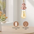 thumbnail image 5 of 15.4Ft Pendant Light Cord Kit, Plug in E26 Socket Hanging Light with Switch Industrial Vintage Twisted Rope, Rose Gold, 5 of 6