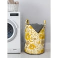 thumbnail image 3 of Floral Laundry Bag, Creative Damask Flowers English Garden Romantic Art, Hamper Basket with Handles Drawstring Closure for Laundromats, 13" x 19", Orange Dark Mustard, by Ambesonne, 3 of 4