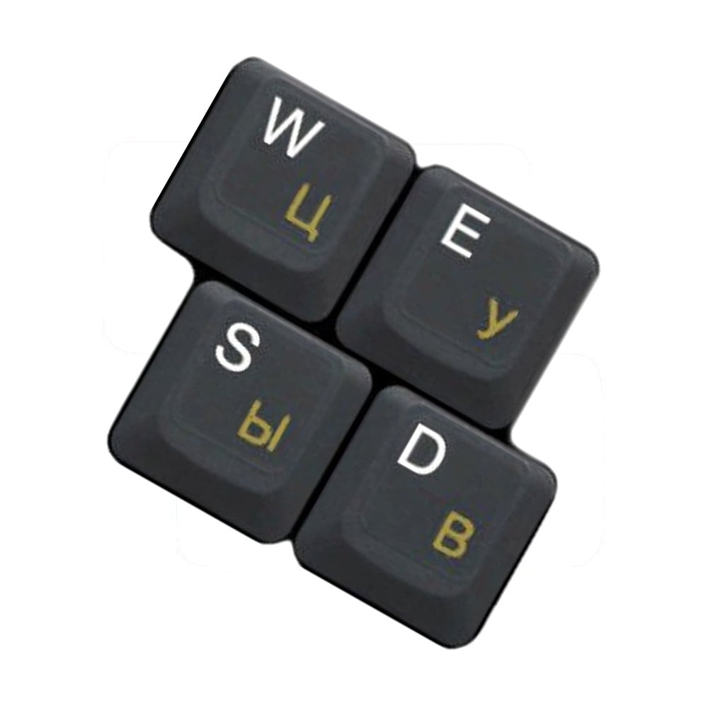 HQRP Cyrillic Russian Ukrainian Laminated Transparent Keyboard Stickers for All PC & Laptops