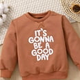 thumbnail image 5 of Odeerbi Baby Boy Girl Clothes Toddler Outfit Infant Unisex Charcoal Letter Printing 2025 Long Sleeve T-shirt Pullover Brown, 5 of 8