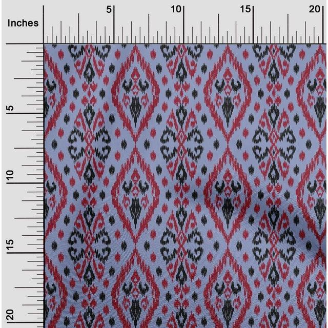 oneOone Organic Cotton Voile Fabric Geometric Ikat Printed Fabric 1 Yard 42 Inch Wide