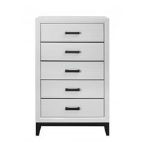 HomeRoots 478638 31 in. Solid Wood Five Drawer Standard Chest, White