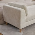 thumbnail image 5 of 83.1"Wide Modern Upholstered End of Bed Bench with Armrests, Chenille Chaise Lounge Couch with 2 Bolster Pillows, Daybed with Rubberwood Legs For Living Room,Bedroom,Apartment,Guestroom, Beige, 5 of 11