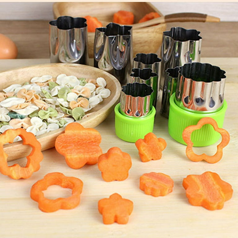 9pcs Heart & Star Shaped Vegetable Cutter, Creative Stainless Steel Fruit  Cut Mold For Kitchen