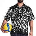 thumbnail image 4 of Christmas Font Men's Short Sleeve Beach Shirts Hawaiian Button Down Casual Summer Printed Unisex Top, 4 of 6