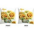thumbnail image 3 of Sunflowers Pillowcases Yellow Flowers Golden Butterfly in a Rusty Iron Bucket Pillow Case Decorative Throw Pillow Cover for Home Sofa Office 18x18inch, 3 of 6