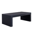 thumbnail image 3 of 47.6" Modern Black Ribbed Coffee Table – Rectangular Low Profile Center Table for Living Room, 3 of 13