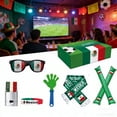 thumbnail image 3 of Set completo para fiesta de aficionados al fútbol: material de tela, gafas del equipo, matracas, pintura facial y pancartas; suministros para fiestas deportivas y celebraciones de días de partido, 3 of 5