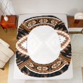 thumbnail image 5 of Feelyou Retro Hippie Aztec Queen Sheet Sets for Men, Black Brown Stripe Triangle Flat Sheet, Wildlife Deer Moose Queen Fitted Sheet, Luxury Bedroom Decor, 4-Piece, 5 of 7