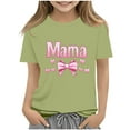 thumbnail image 2 of MKOSPLRT Cute Mama Shirts for Girl Short Sleeve Mother's Day T Shirts Crew Neck Funny Mama Letter Print Tees Loose Fit Tops 2-14 Years, 2 of 7
